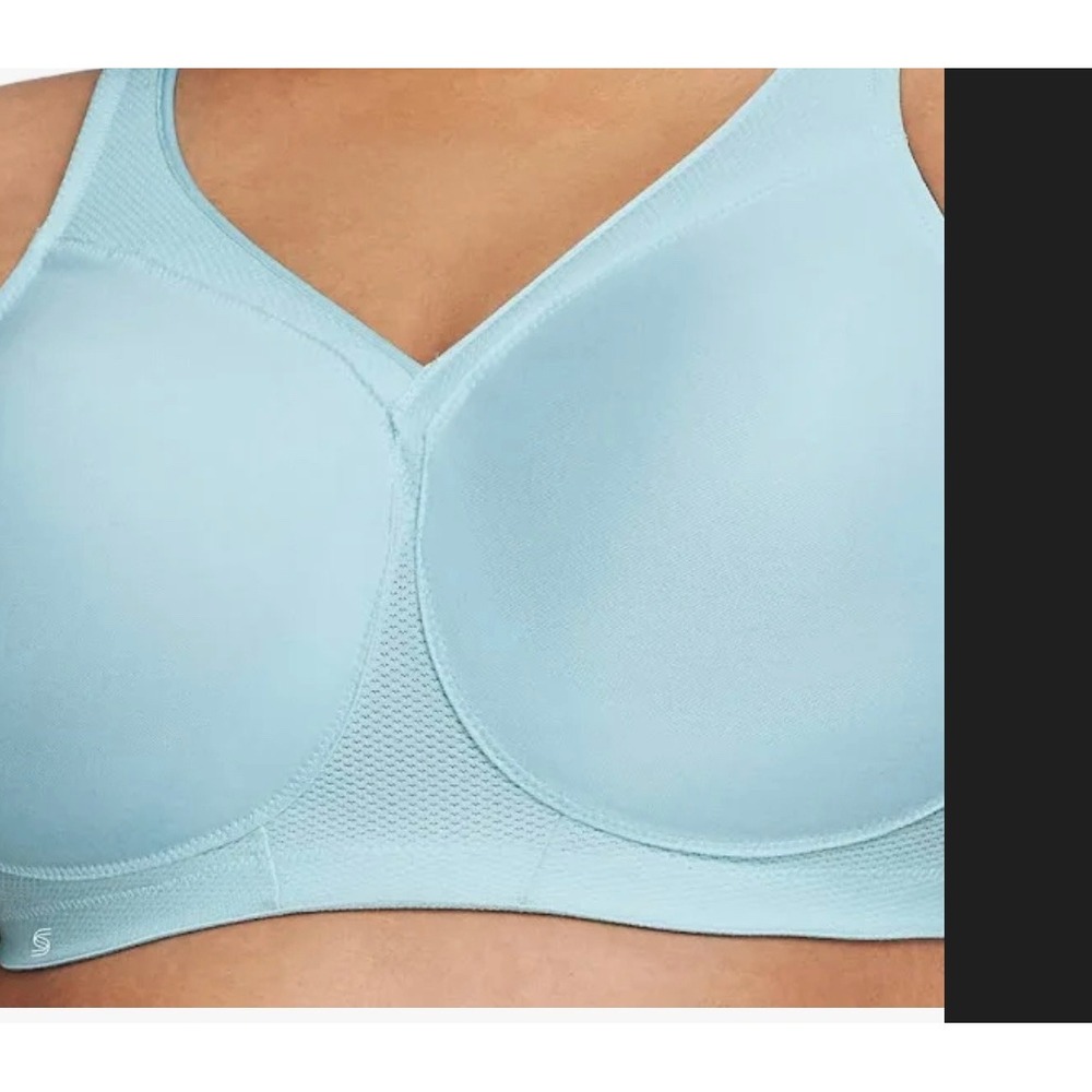 Glamorise Sport Bra Wireless High Impact Moisture Wicking Blue 50B